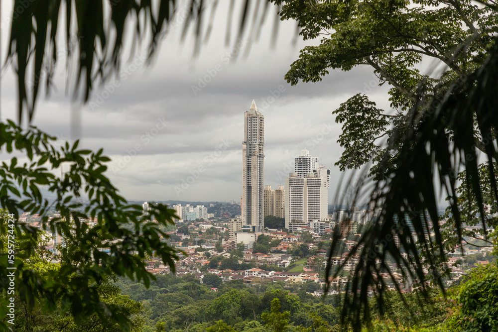 Part of the modern Panama City skyline is seen from Metropolitan Natural Park that abuts the Panamanian capital