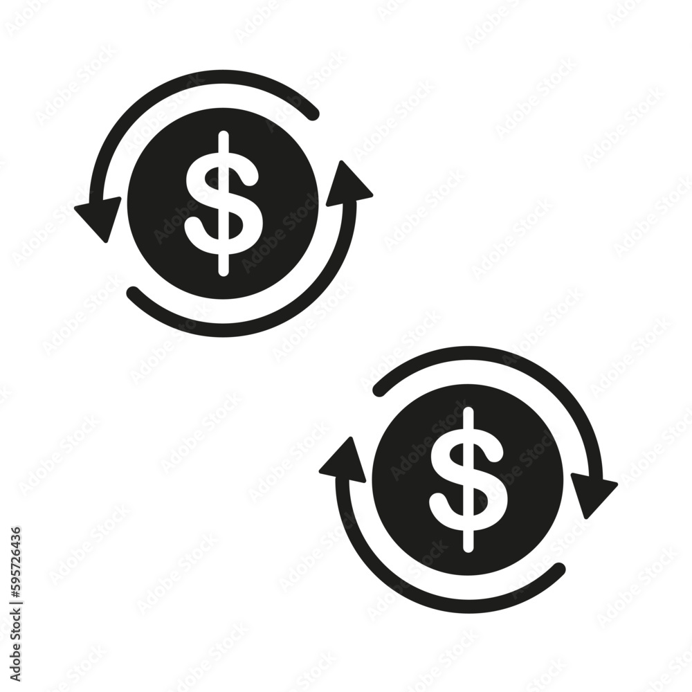 dollar circular arrows. Stock exchange trade. Currency exchange concept. Trade arrow. Business success. Vector illustration. dollar circular arrows. Stock exchange trade. Currency exchange concept. Trade arrow. Business success. Vector illustration.