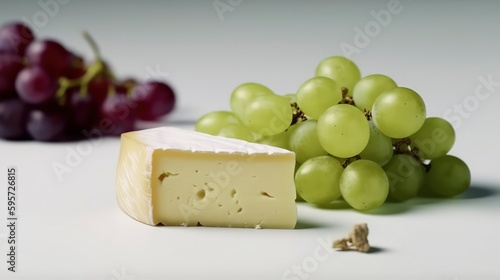 Cheese and grapes generated with Generative AI technology