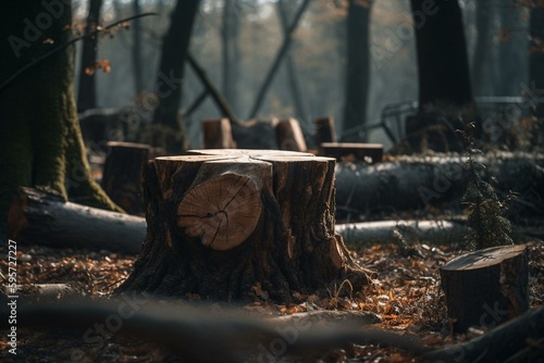 Symbolic cross and tree stumps. Generative AI