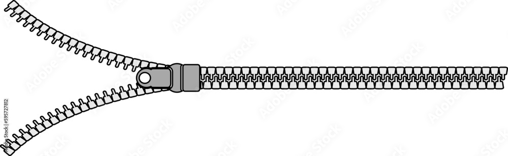 Open Zipper Vector