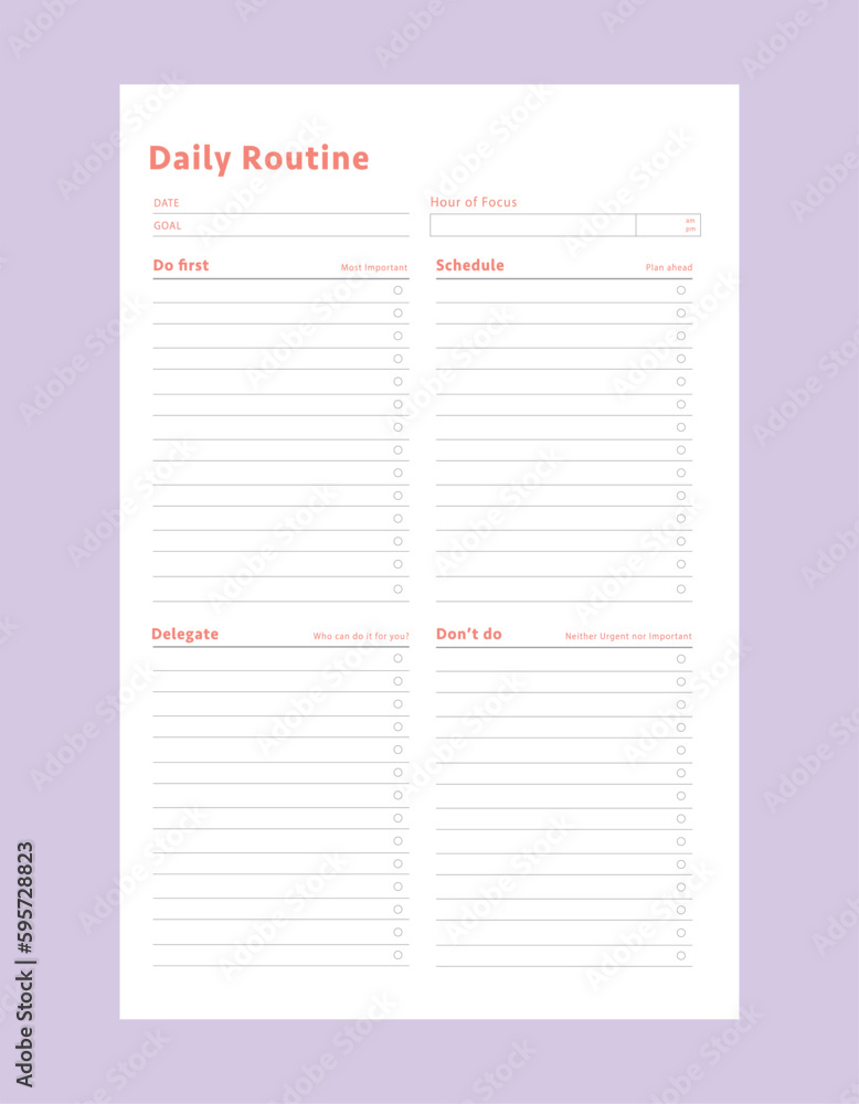 Daily Routine Planner. Daily Routine Planner.