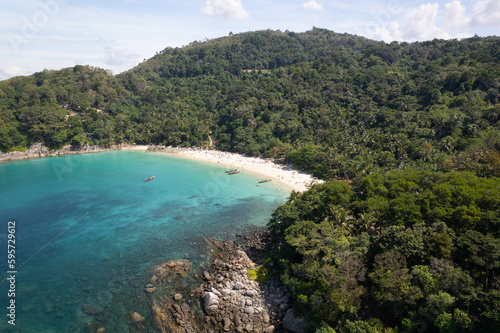Aerial Footage of Freedom Beach in Phuket