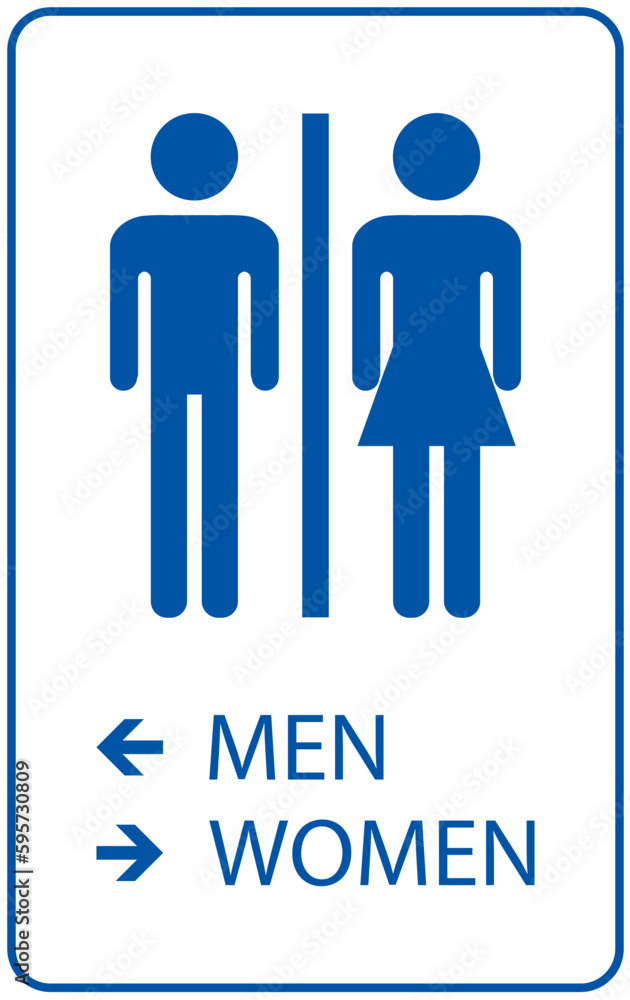 Bathroom Directional Sign Men Left, Women Right Bathroom Directional Sign Men Left, Women Right