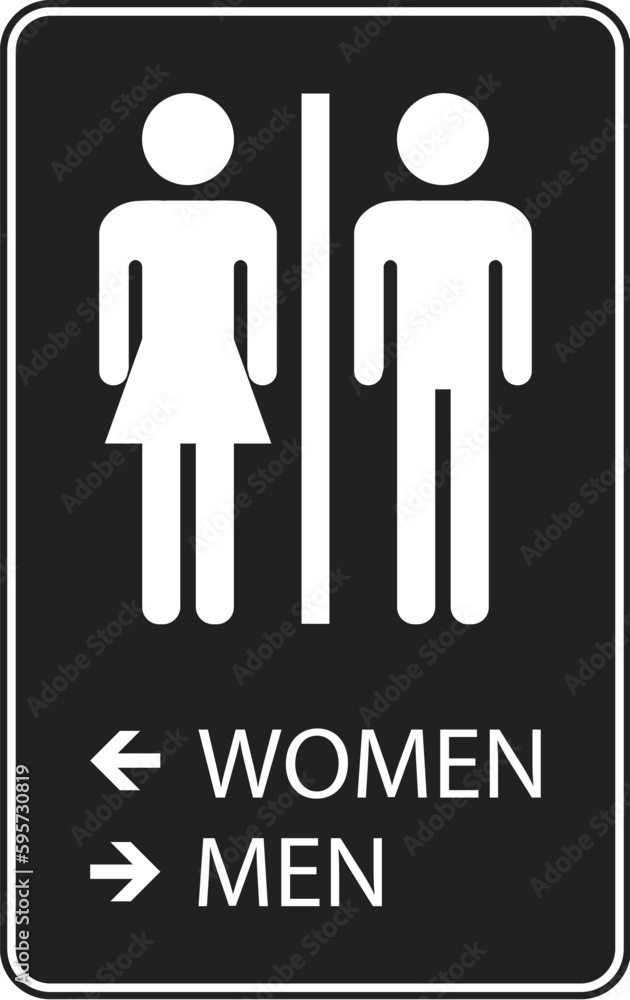 Bathroom Directional Sign Women Left, Men Right Bathroom Directional Sign Women Left, Men Right
