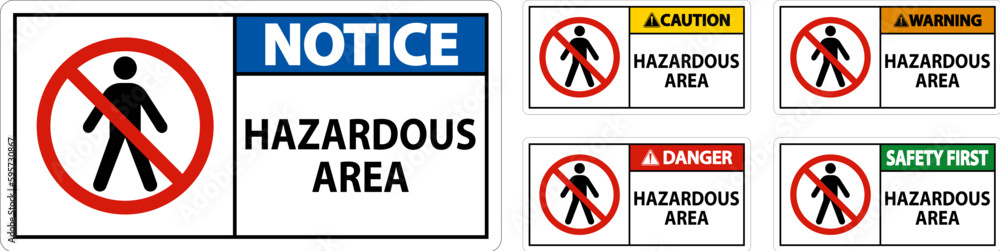 Danger Sign Hazardous Area Sign On White Background Danger Sign Hazardous Area Sign On White Background