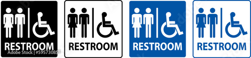 Unisex And Disabled Toilet Door Sign,Handicap Restroom Symbol