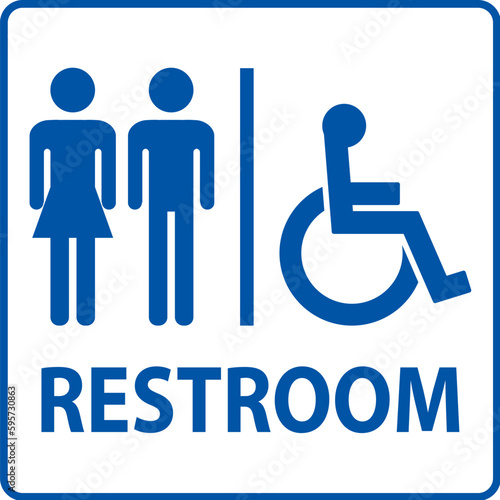Unisex And Disabled Toilet Door Sign,Handicap Restroom Symbol