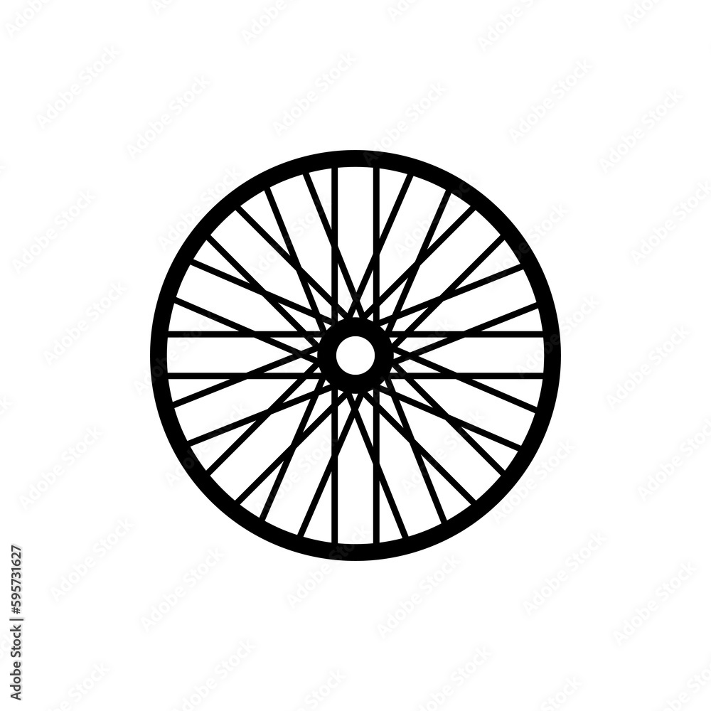 Bicycle wire wheel illustration on white background..eps