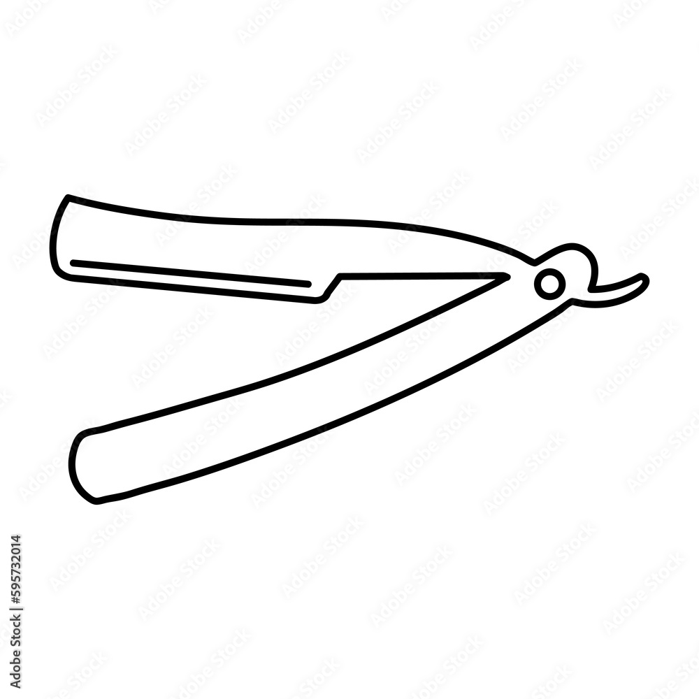Straight razor icon illustration on white background..eps Straight razor icon illustration on white background..eps