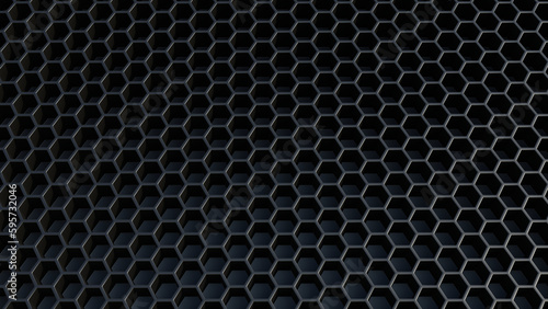 Dark Hexagon Pattern Background 3D Render
