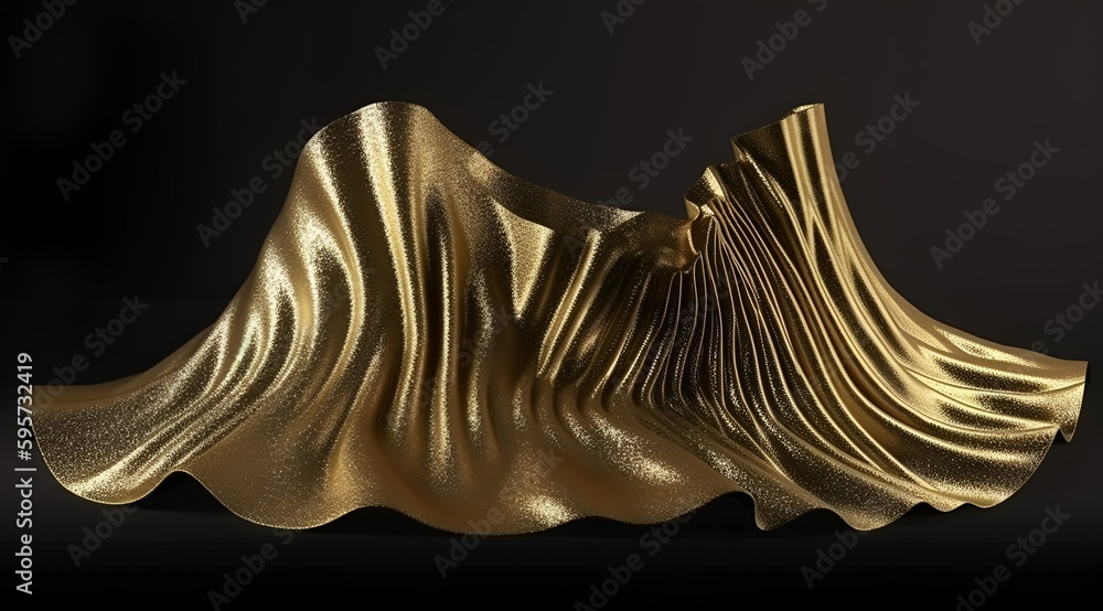 golden wave, fluid lines and curves, fluid figures