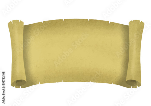 端が丸まった羊皮紙の巻紙のフレーム