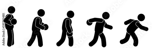 Bowling Approach. Bowling illustration. stick figure. stickman. pictogram