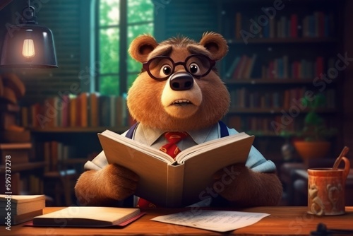 Bear Teacher In Office Generative AI