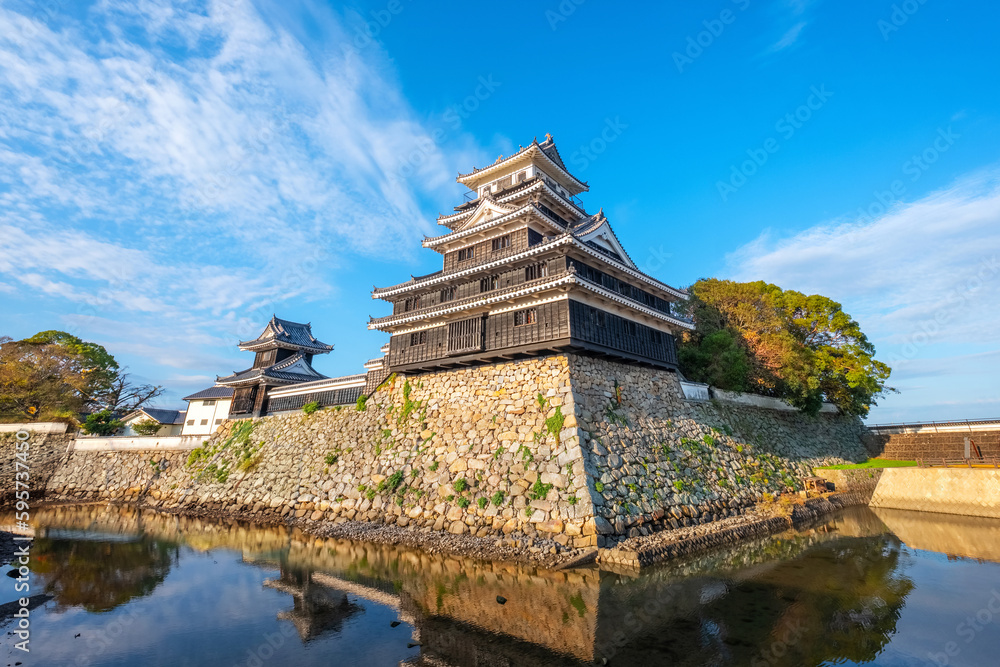 Nakatsu, Japan - Nov 26 2022: Nakatsu Castle known as one of the three mizujiro, or Nakatsu, Japan - Nov 26 2022: Nakatsu Castle known as one of the three mizujiro, or