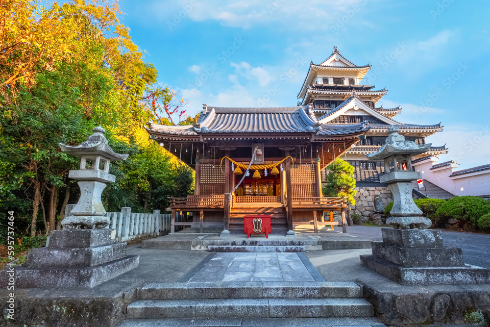 Nakatsu, Japan - Nov 26 2022: Nakatsu Castle known as one of the three mizujiro, or Nakatsu, Japan - Nov 26 2022: Nakatsu Castle known as one of the three mizujiro, or