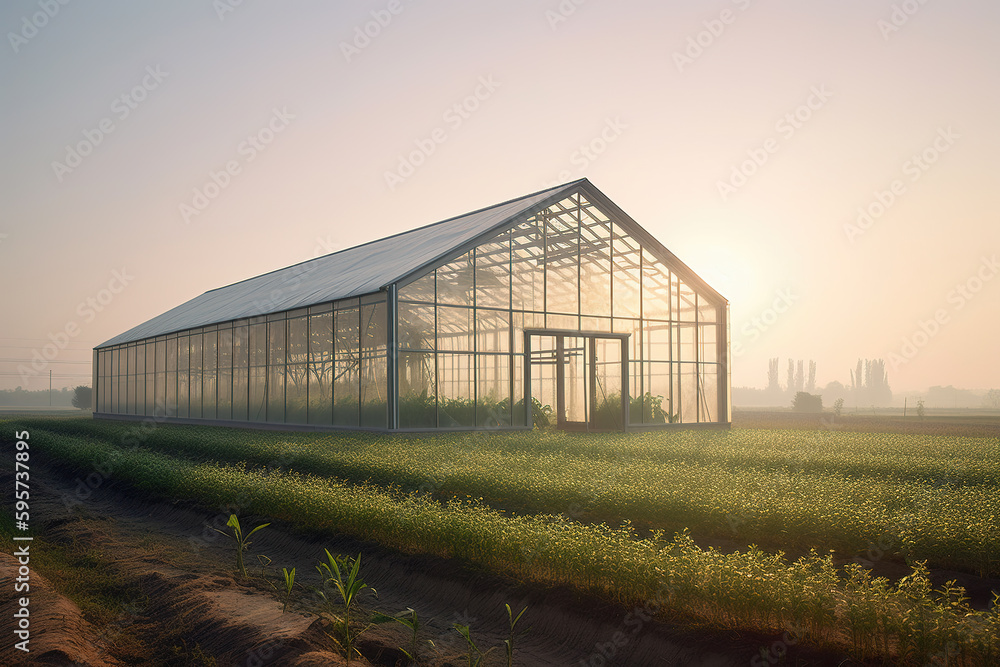 Modern farm green vegetable planting