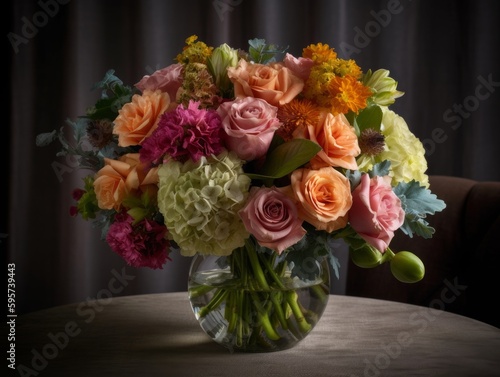 Blooming flowers in a vase