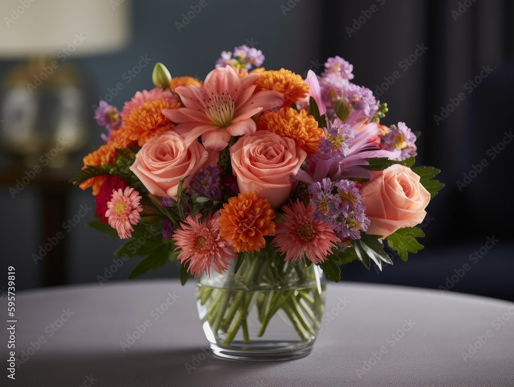 Blooming flowers in a vase