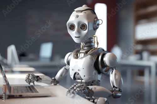 Silver Robot Undergrad Getting An Education Generative AI