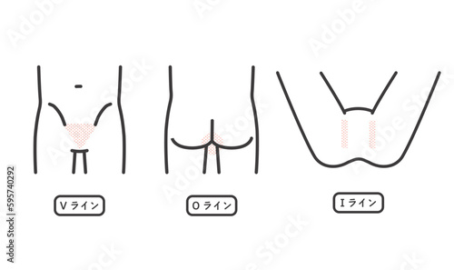 男性の脱毛パーツの説明に関するベクターイラスト素材／VIO