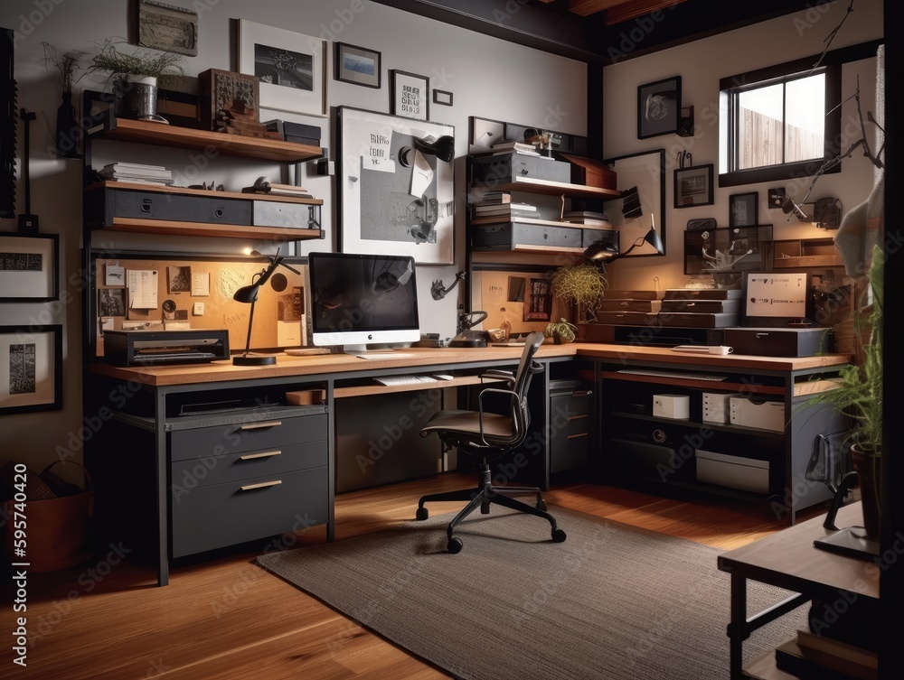 Workspace with computer Workspace with computer