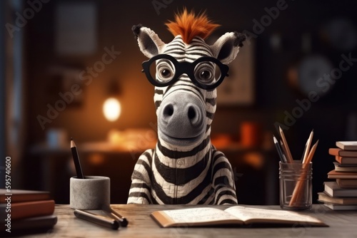 Zebra Undergrad Getting Ready For Exams Generative AI © Johnathan