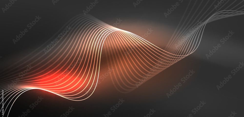 Abstract background neon wave. Hi-tech design for wallpaper, banner, background, landing page, wall art, invitation, prints, posters Abstract background neon wave. Hi-tech design for wallpaper, banner, background, landing page, wall art, invitation, prints, posters