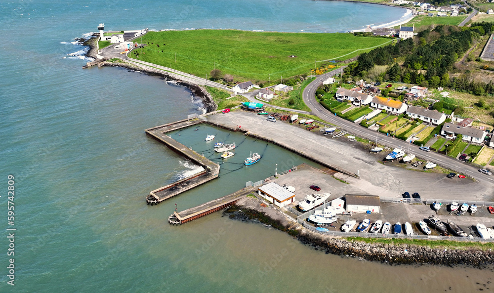 Aerial photo of Islandmagee Harbour Co Antrim Northern Ireland Larne Town Co Antrim Northern Ireland