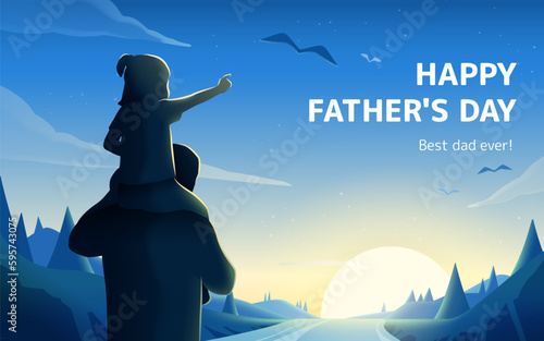 Lovely daughter and dad poster