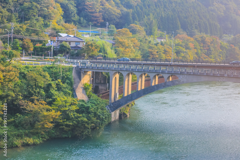 the Utsubo Dam, landscape of the Toyama countryside, Japan 31 Oct 2013