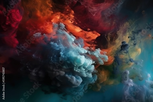 smoke on black background, generative ai