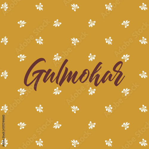 Gulmohar typography slogan for t shirt printing, tee graphic design, vector illustration.