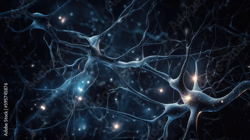 Brain neurons cell, generative ai