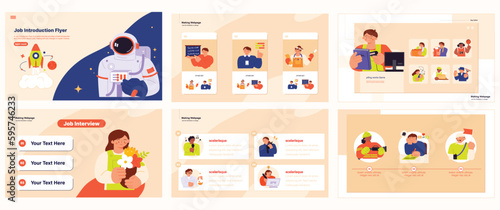 Labor Day. people who are working. Job introduction web page. webpage Brochure, leaflet template set.