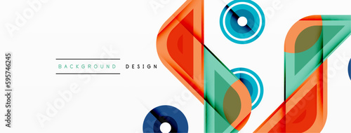 Colorful triangles and circles abstract background. Design for wallpaper, banner, background, landing page, wall art, invitation, prints, posters