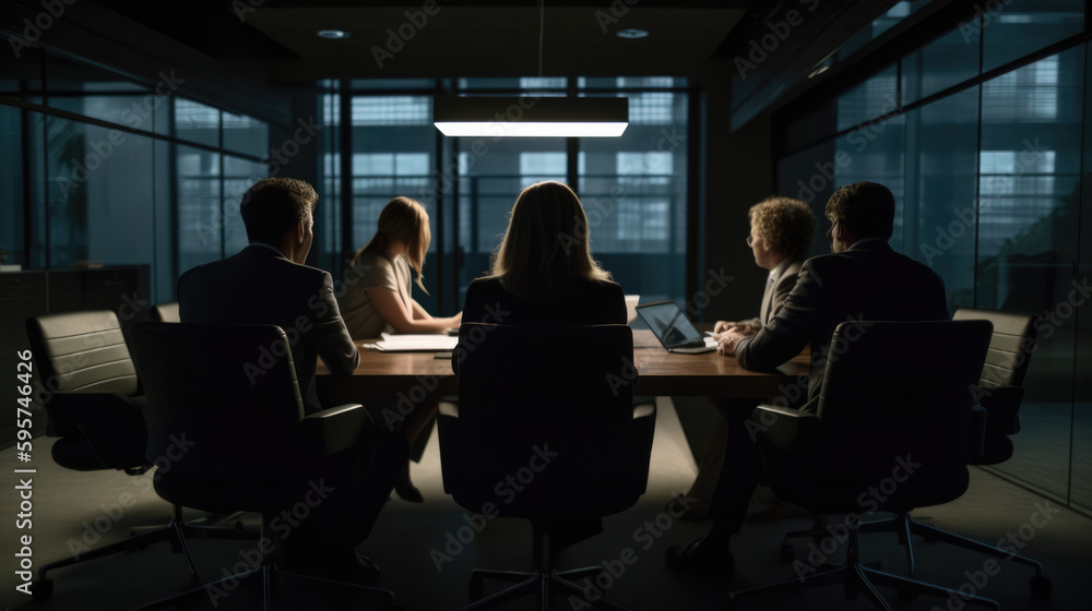 Business team brainstorming, generative ai Business team brainstorming, generative ai