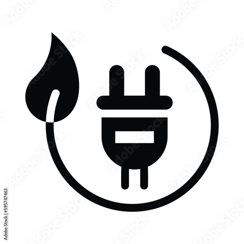 green energy solid icon illustration vector graphic