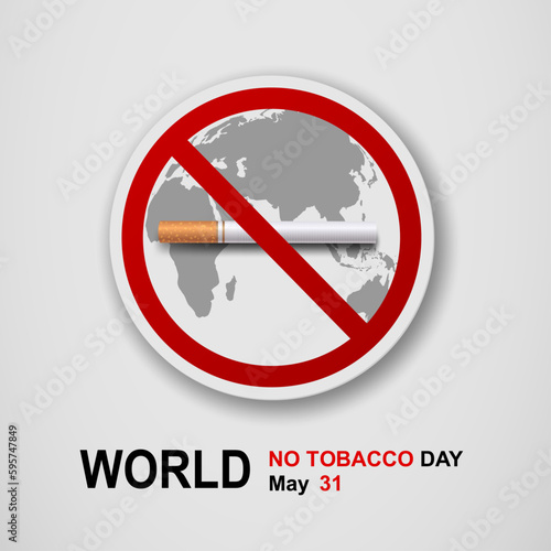 Campaign card against smoking on World No Tobacco Day Reminder of the effects of smoking on yourself, your family and society.