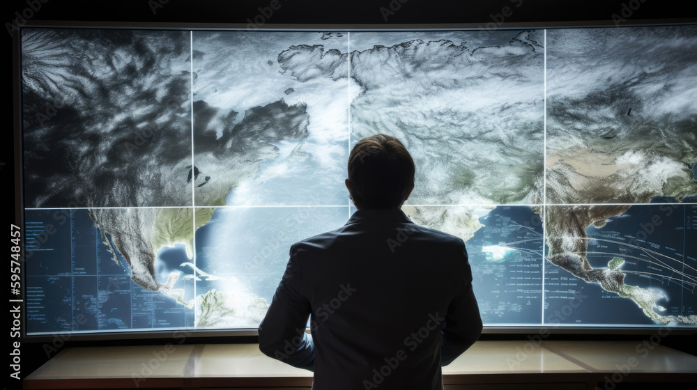meteorologist analyzing weather dates, generative ai - obrazy, fototapety, plakaty 