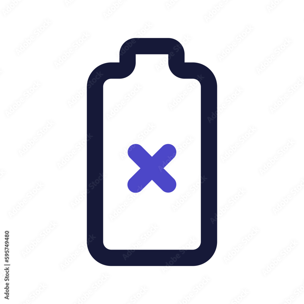 Fototapeta premium empty battery line color icon