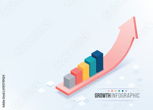 Grow up arrow infographic template.