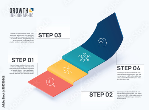 Grow up arrow infographic template.