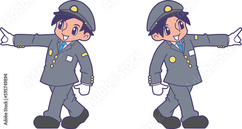 指差呼称する駅員