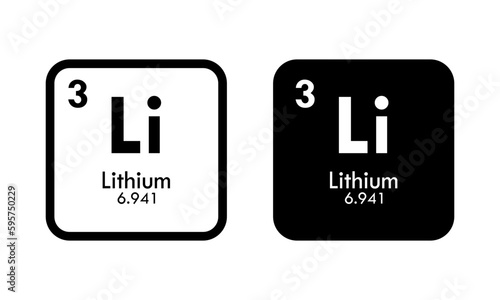 lithium icon set. vector template illustration  for web design