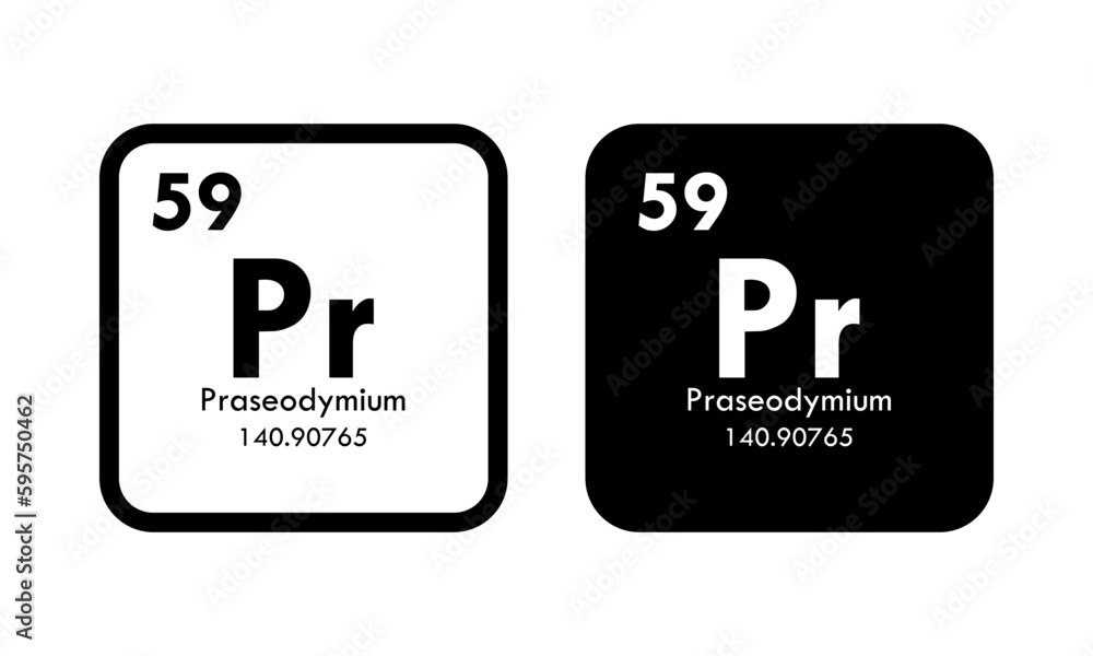 praseodymium icon set. vector template illustration for web design praseodymium icon set. vector template illustration for web design
