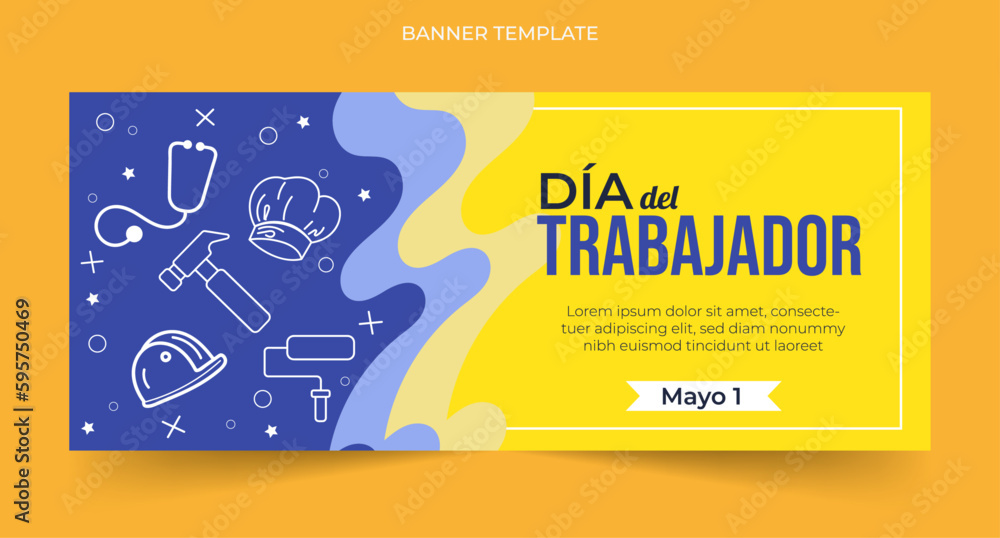 Labor Day banner, background, and vector design editable  in Spanish with tools