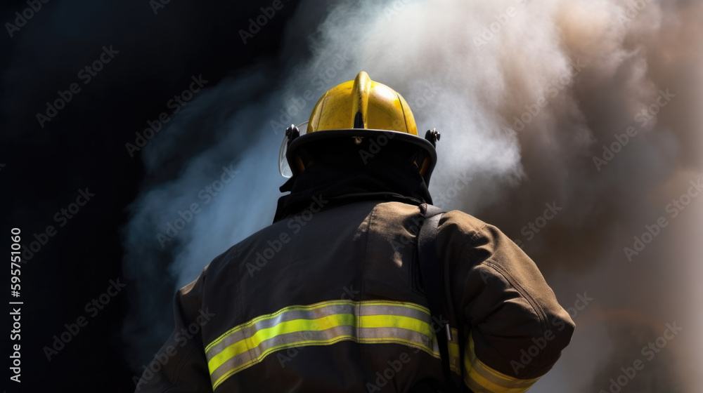 firefighter extinguishing a fire, generative ai firefighter extinguishing a fire, generative ai