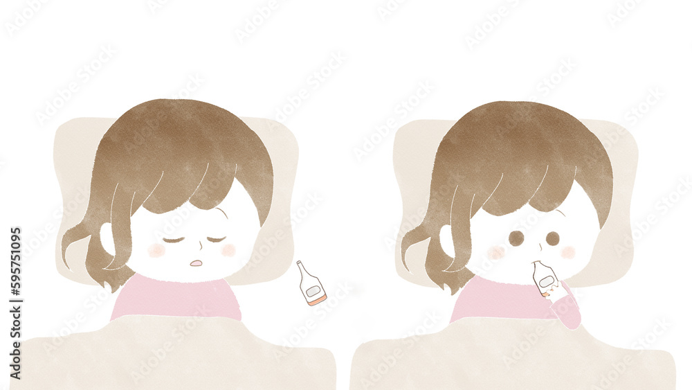 Waking up, a woman who takes basal body temperature clipart PNG Waking up, a woman who takes basal body temperature clipart PNG